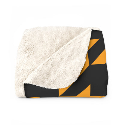 Orange, Black Retro Houndstooth Blanket Throw