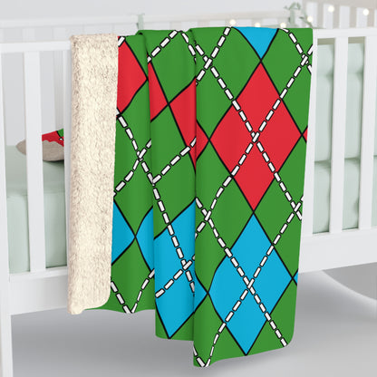 Azerbaijan Retro Argyle Blanket Throw