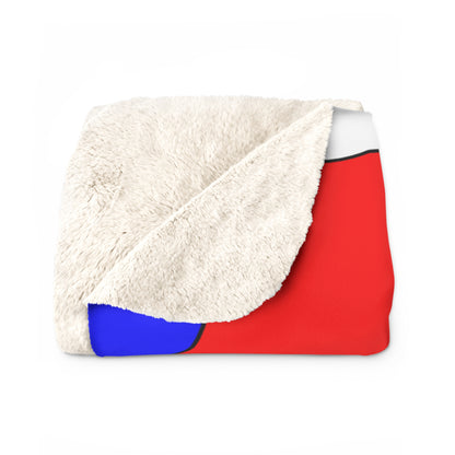 Red, White, Blue Retro Polka Dots Blanket Throw