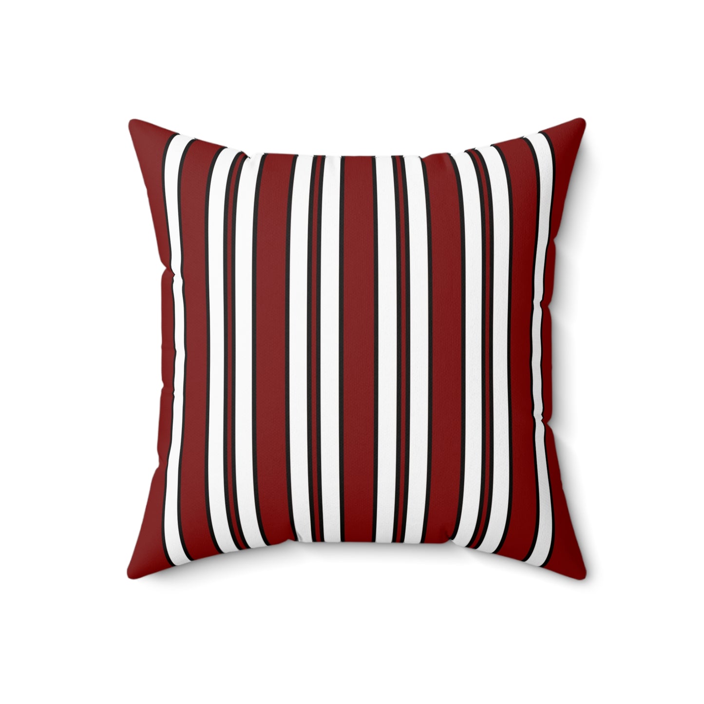 Maroon, White Retro Stripes Cushion Pillow