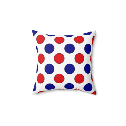 Saint Pierre And Miquelon Retro Polka Dots Cushion Pillow