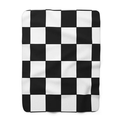 Black, White Retro Check Blanket Throw