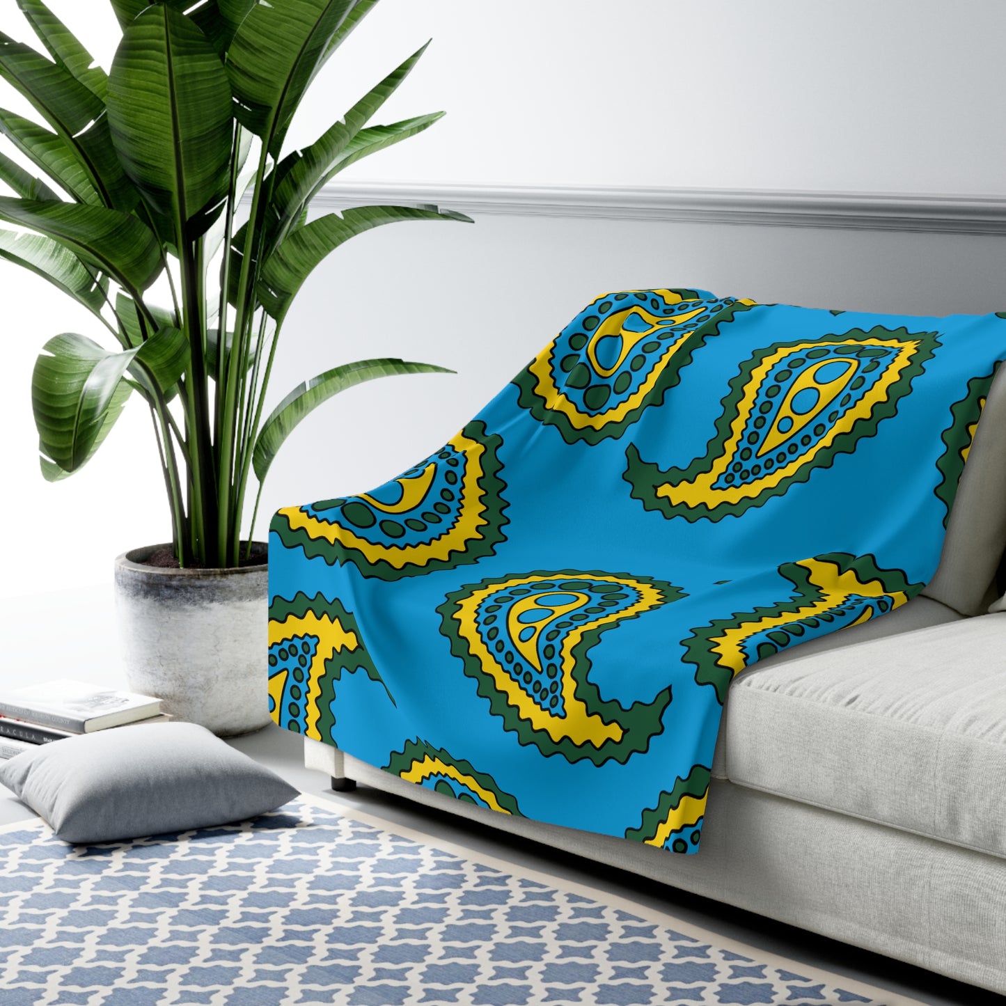 Rwanda Retro Paisley Blanket Throw