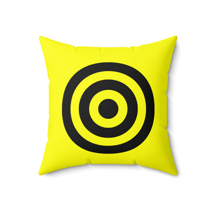 Yellow, Black Retro Target Cushion Pillow