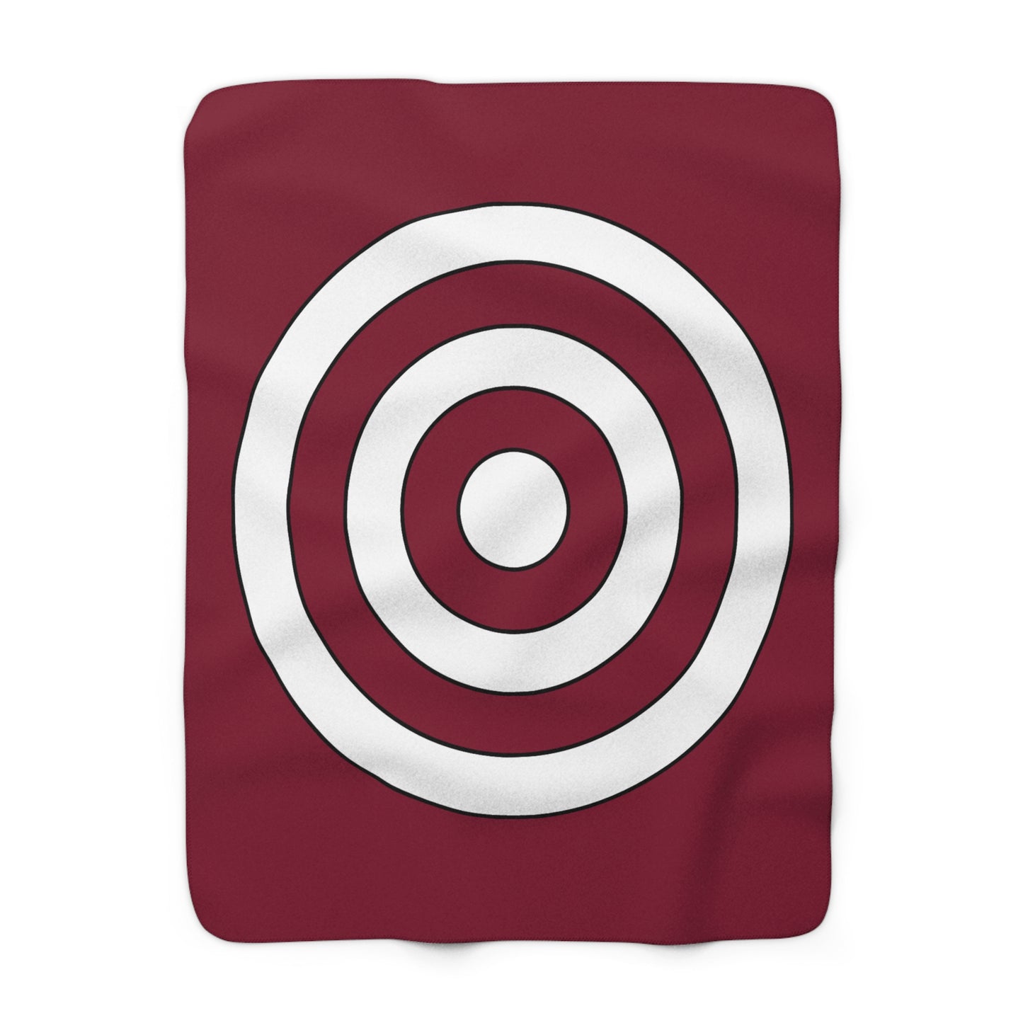 Claret, White Retro Target Blanket Throw