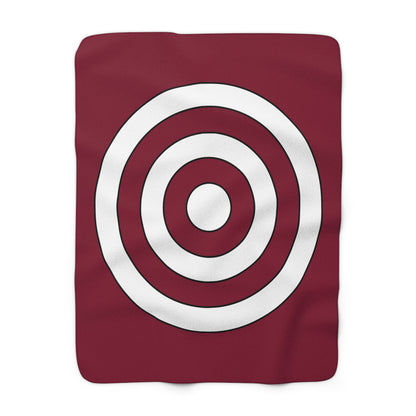 Claret, White Retro Target Blanket Throw
