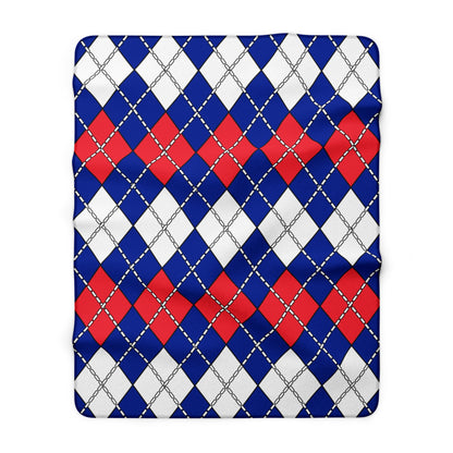 French Southern Territories Retro Argyle Blanket Throw
