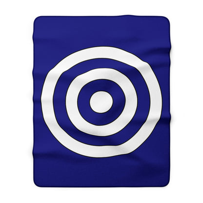 Navy Blue, White Retro Target Blanket Throw