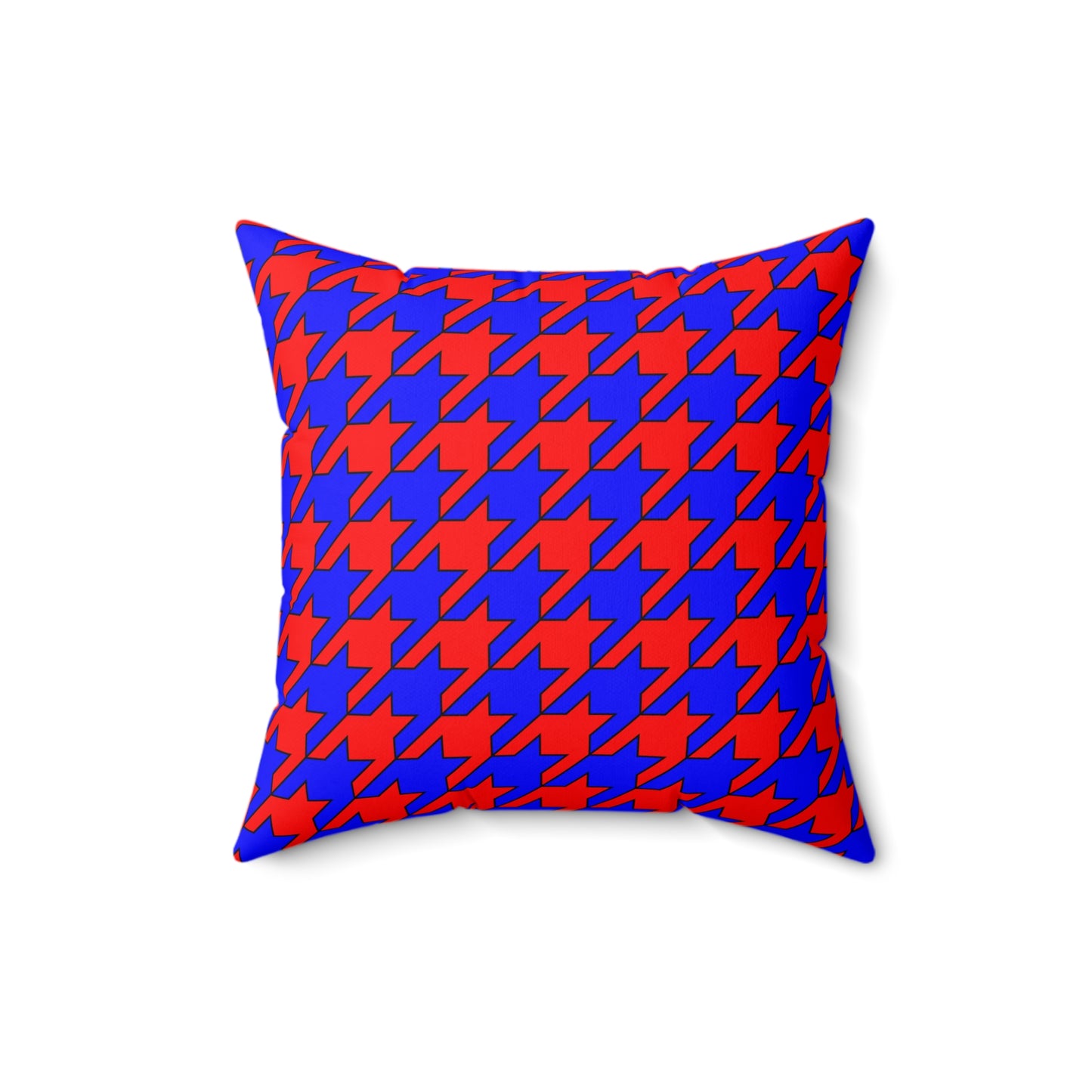 Red, Blue Retro Houndstooth Cushion Pillow