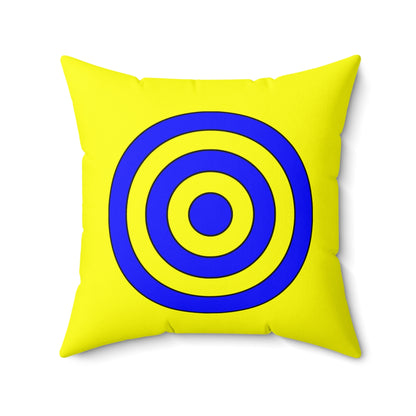Yellow, Blue Retro Target Cushion Pillow