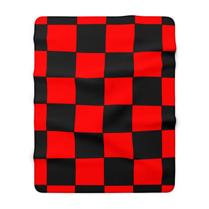 Red, Black Retro Check Blanket Throw