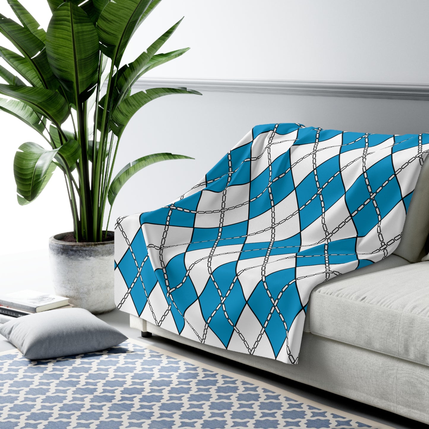 Galicia Retro Argyle Blanket Throw