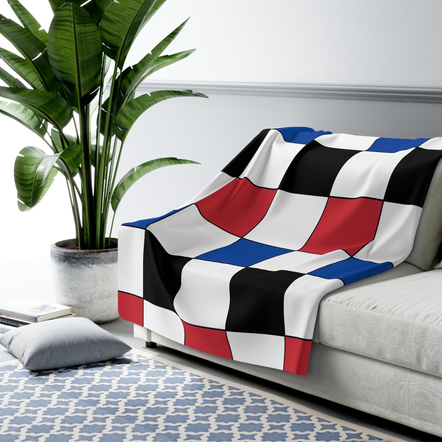 Republic Of Korea Retro Check Blanket Throw
