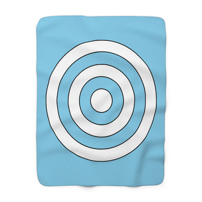 Sky Blue, White Retro Target Blanket Throw
