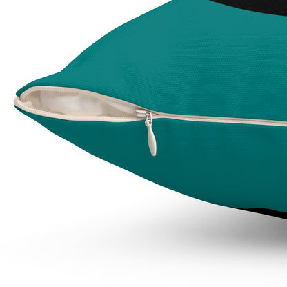 Teal, Black Retro Target Cushion Pillow