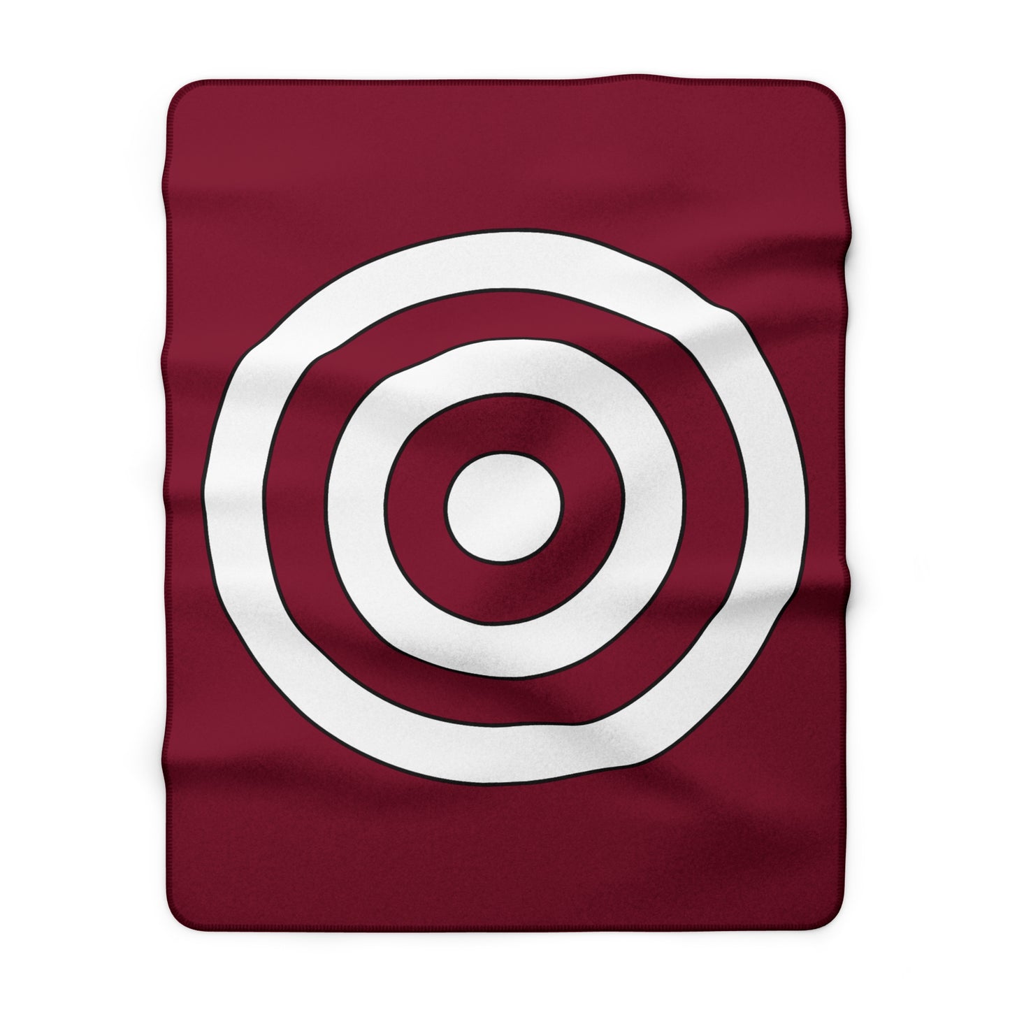 Claret, White Retro Target Blanket Throw
