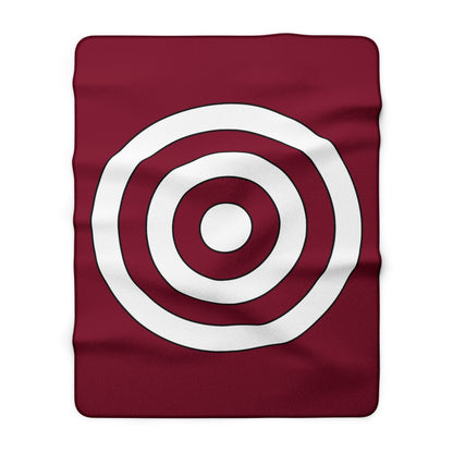Claret, White Retro Target Blanket Throw