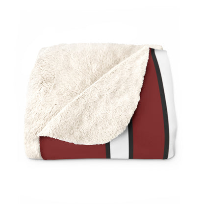 Maroon, White Retro Stripes Blanket Throw