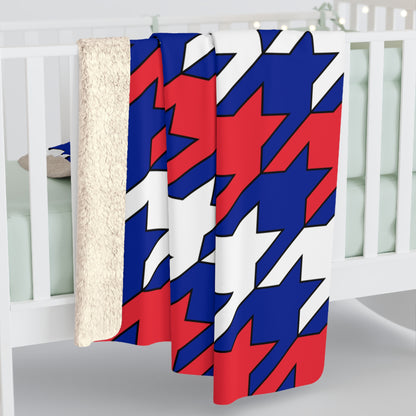 French Southern Territories Retro Houndstooth Blanket Throw