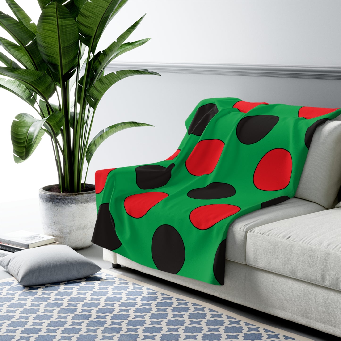 Martinique Retro Polka Dots Blanket Throw