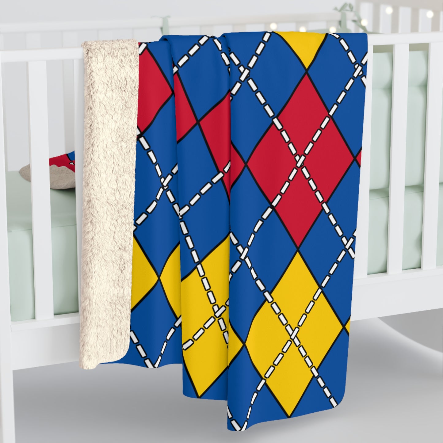 Aland Islands Retro Argyle Blanket Throw