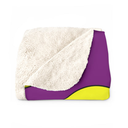 Purple, Yellow Retro Polka Dots Blanket Throw