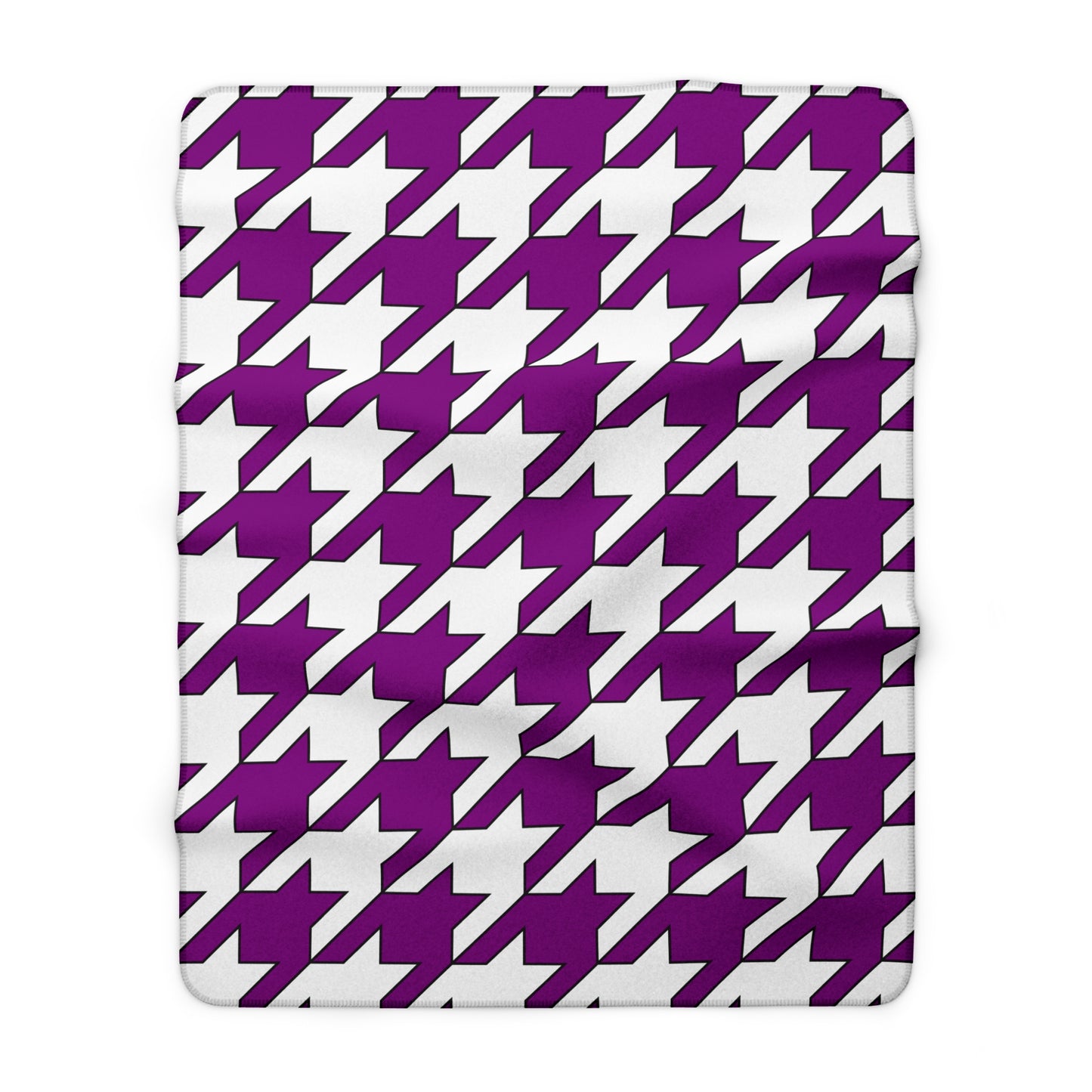 Purple, White Retro Houndstooth Blanket Throw