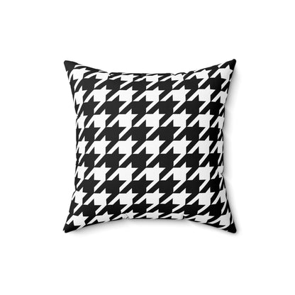 White, Black Retro Houndstooth Cushion Pillow