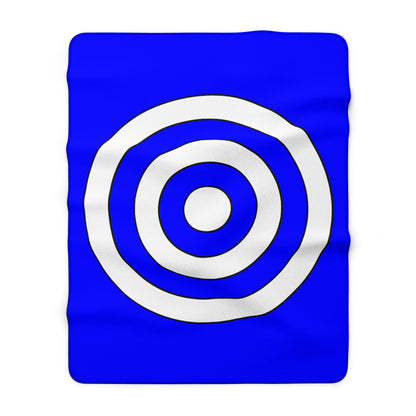 Blue, White Retro Target Blanket Throw