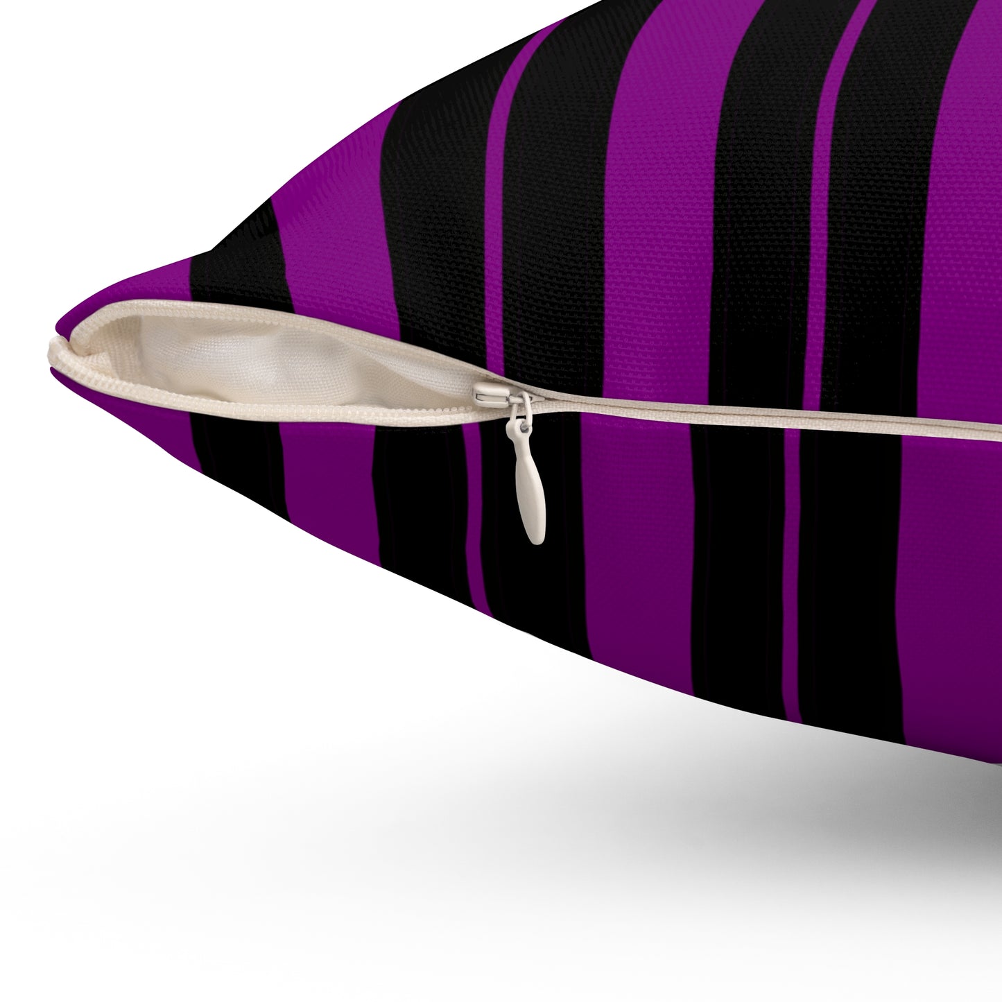 Purple, Black Retro Stripes Cushion Pillow