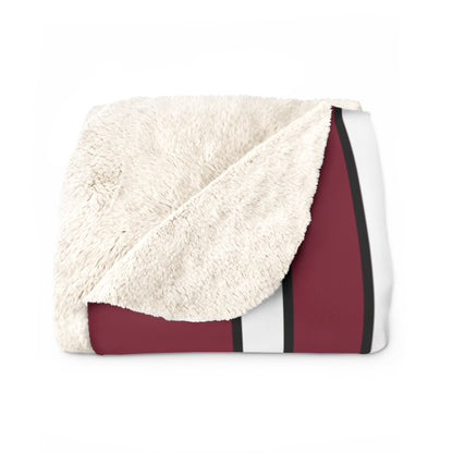 Claret, White Retro Stripes Blanket Throw
