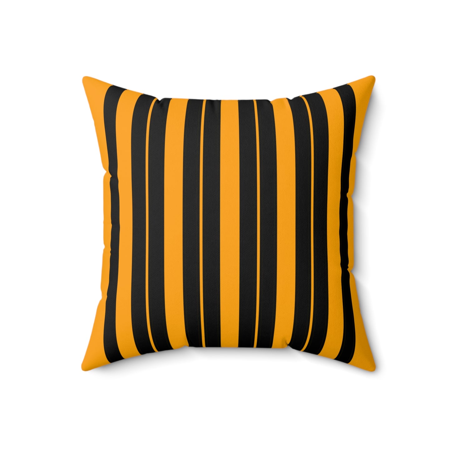 Orange, Black Retro Stripes Cushion Pillow