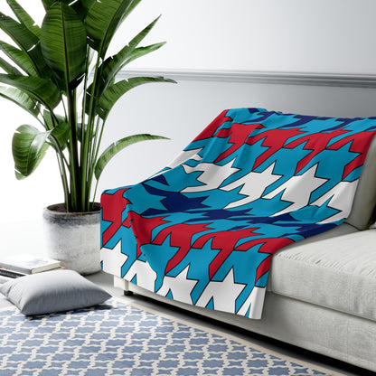 Tuvalu Retro Houndstooth Blanket Throw
