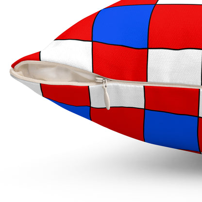 Puerto Rico Retro Check Cushion Pillow