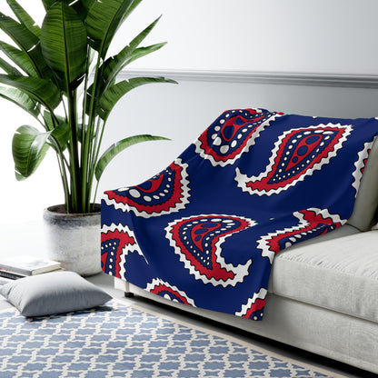 Ascension Island Retro Paisley Blanket Throw