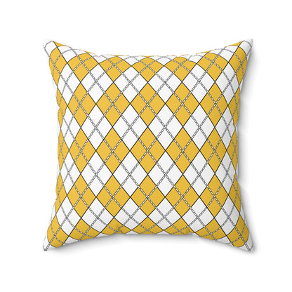 United States Virgin Islands Retro Argyle Cushion Pillow