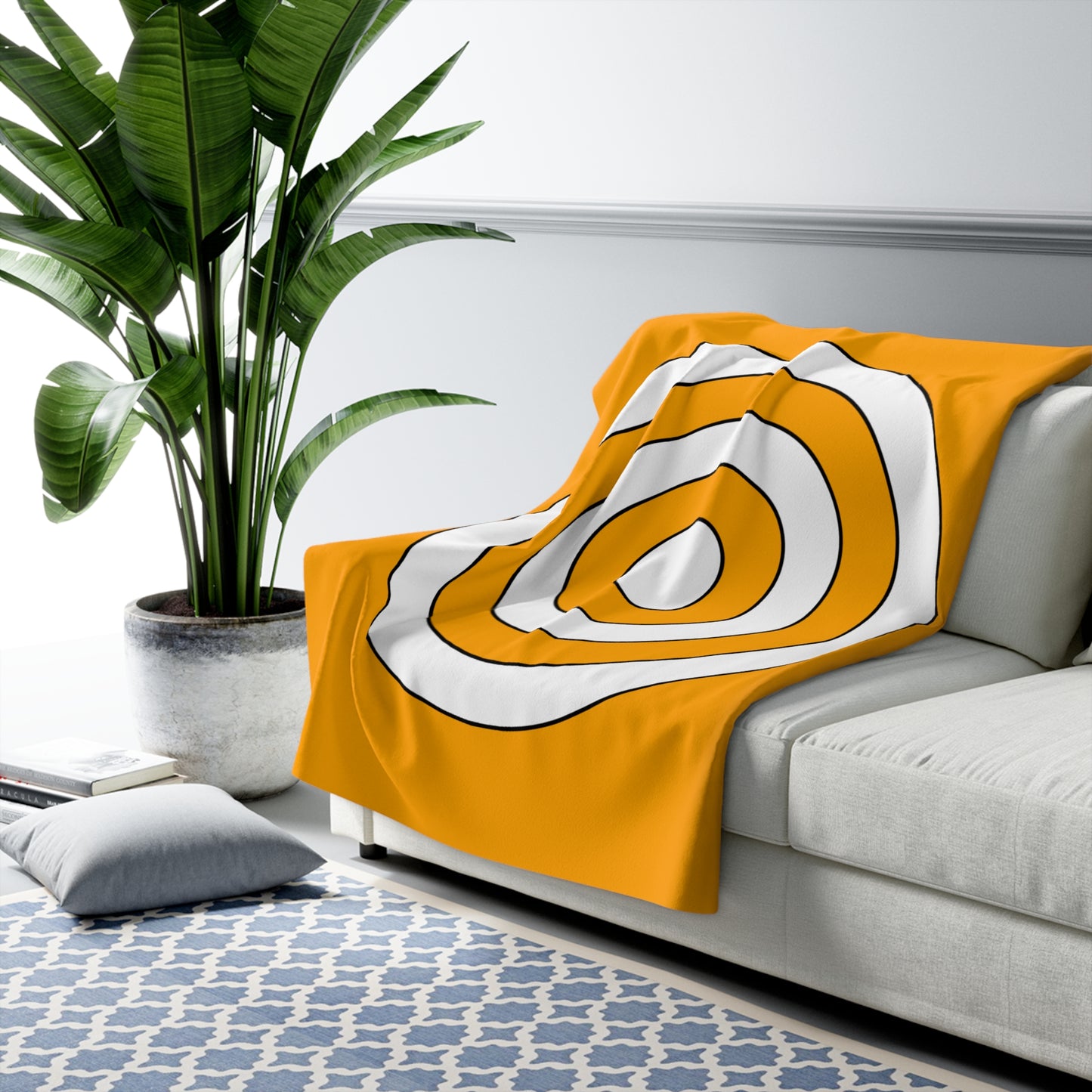 Orange, White Retro Target Blanket Throw