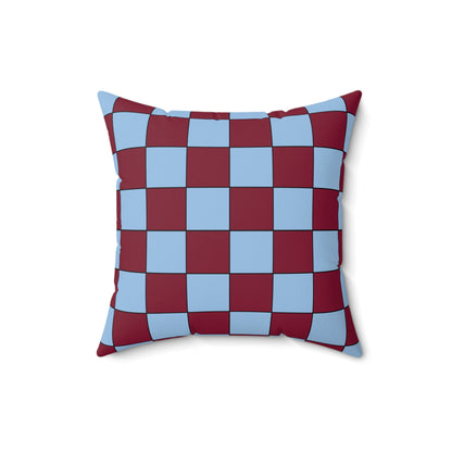 Claret, Blue Retro Check Cushion Pillow