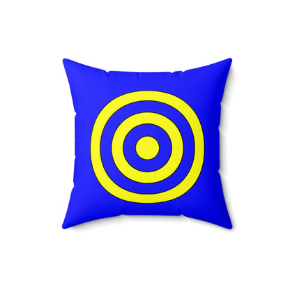 Blue, Yellow Retro Target Cushion Pillow