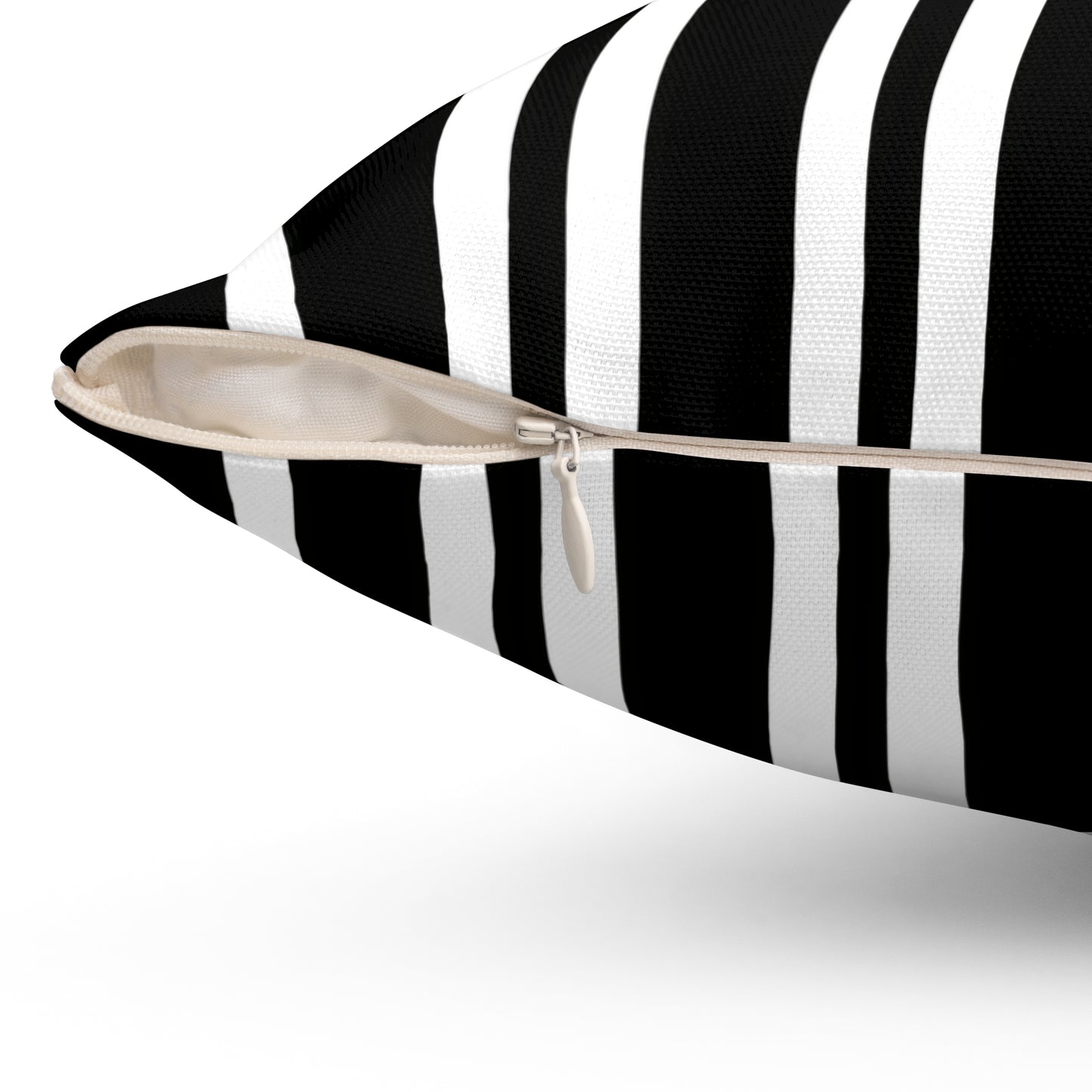 Black, White Retro Stripes Cushion Pillow