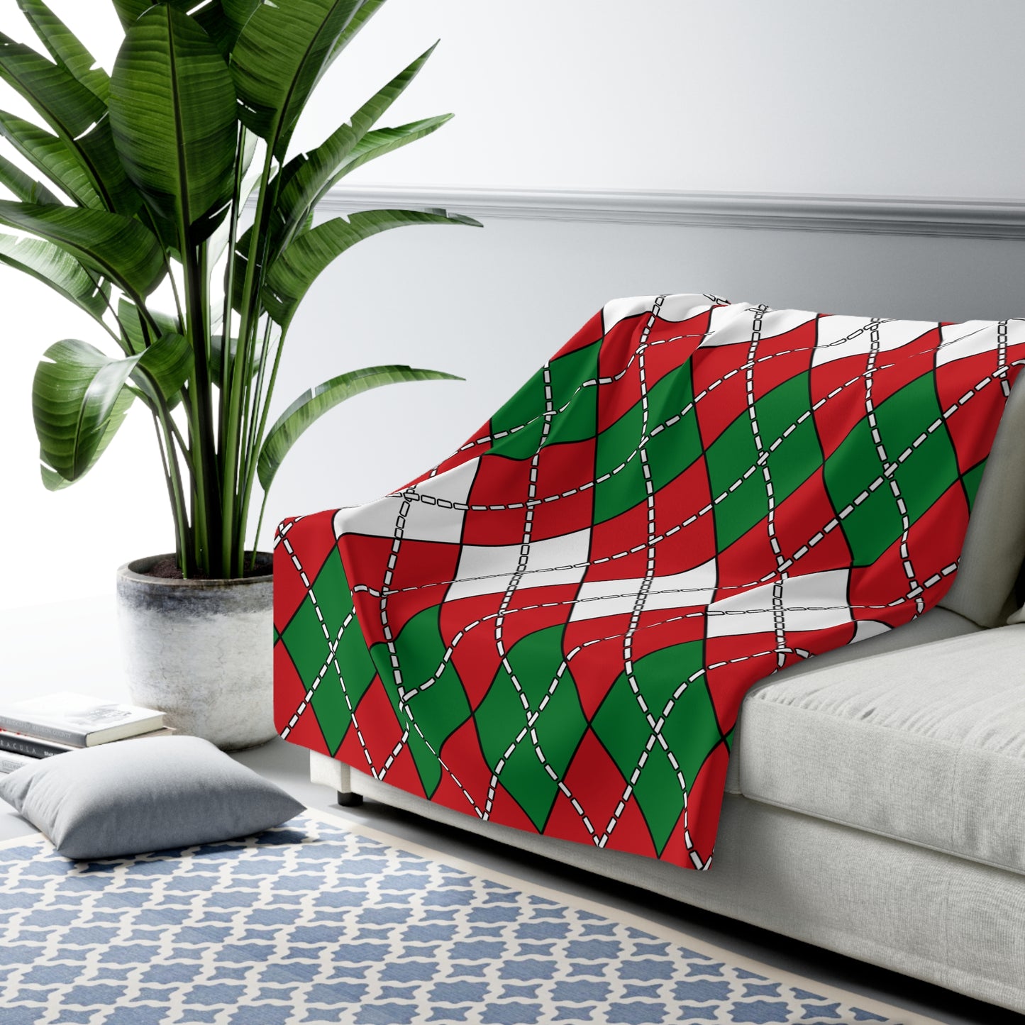 Belarus Retro Argyle Blanket Throw
