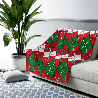 Belarus Retro Argyle Blanket Throw