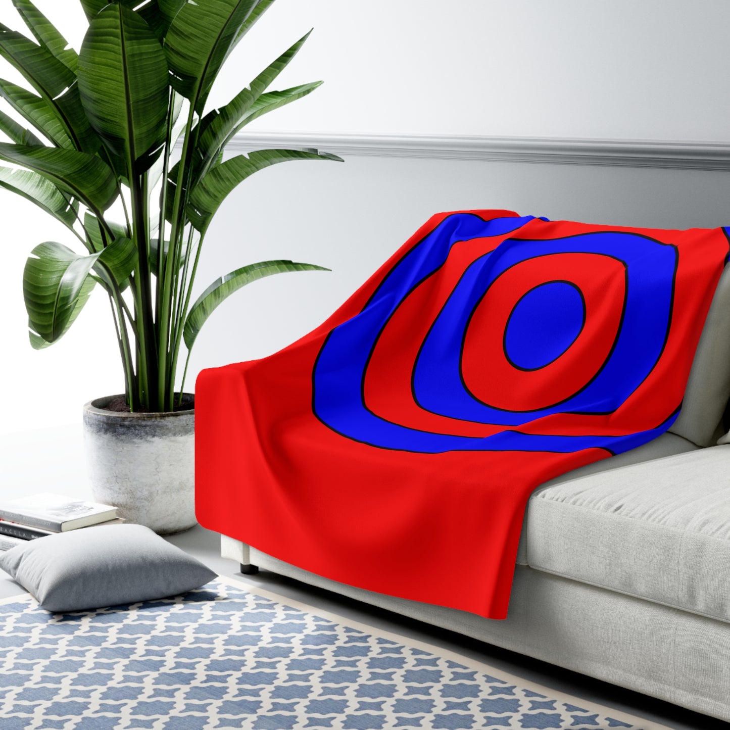 Red, Blue Retro Target Blanket Throw