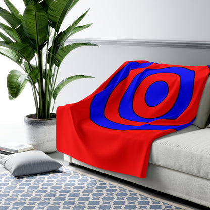 Red, Blue Retro Target Blanket Throw