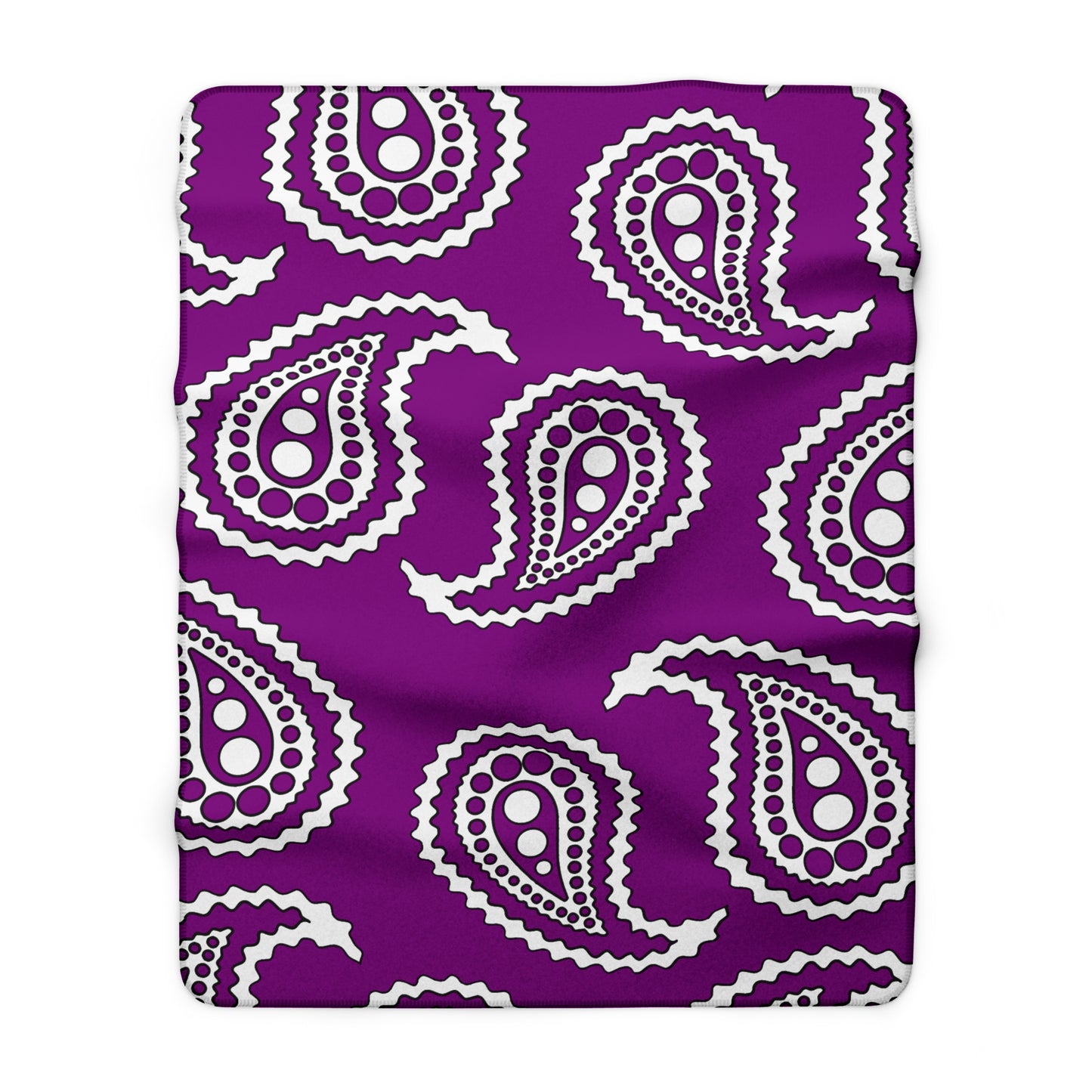 Purple, White Retro Paisley Blanket Throw