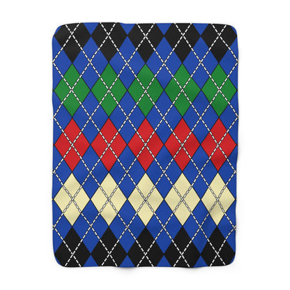 South Sudan Retro Argyle Blanket Throw