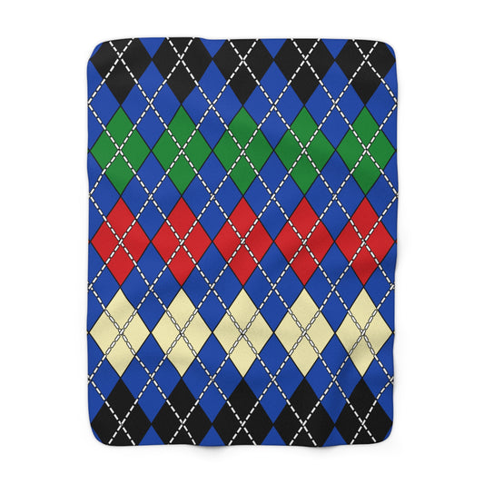 South Sudan Retro Argyle Blanket Throw