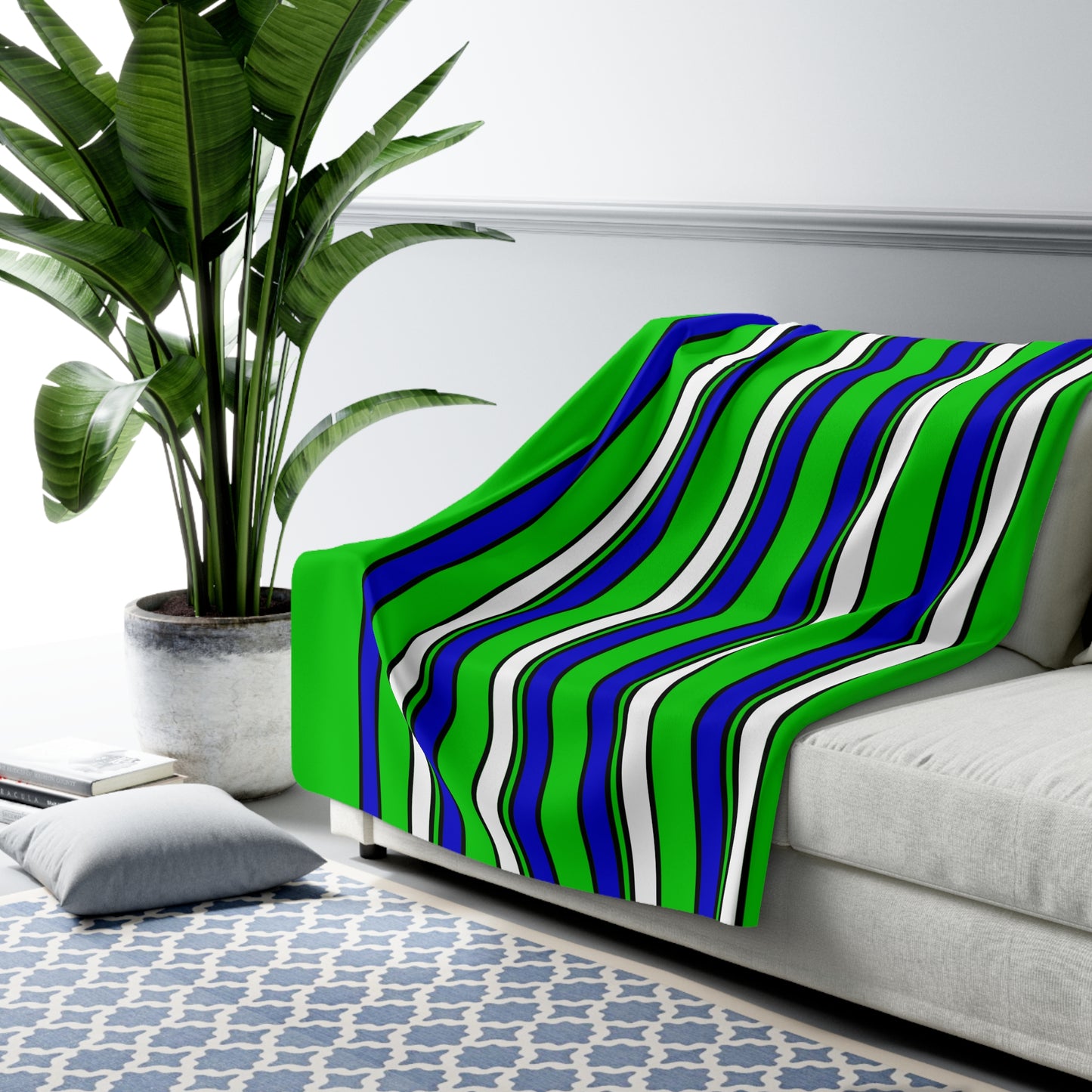 Sierra Leone Retro Stripes Blanket Throw