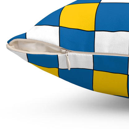 Canary Islands Retro Check Cushion Pillow