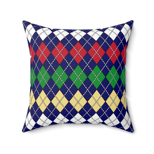 Cayman Islands Retro Argyle Cushion Pillow